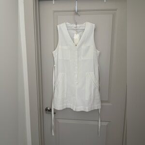 Commense White V-Neck Button Short Romper NWT Size XL 100% cotton